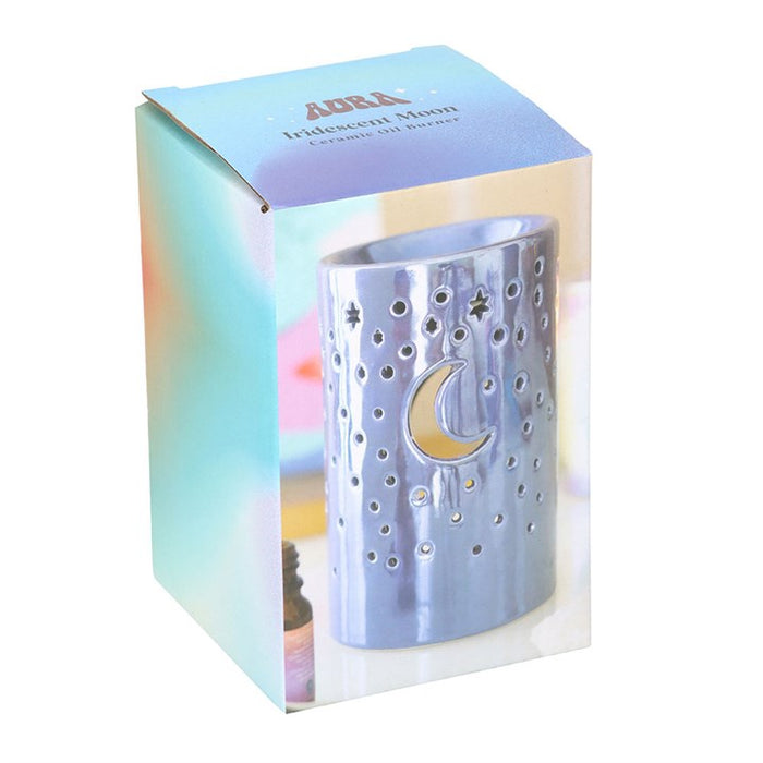 Iridescent Purple Moon Pillar Oil Burner and Wax Warmer 🇬🇧