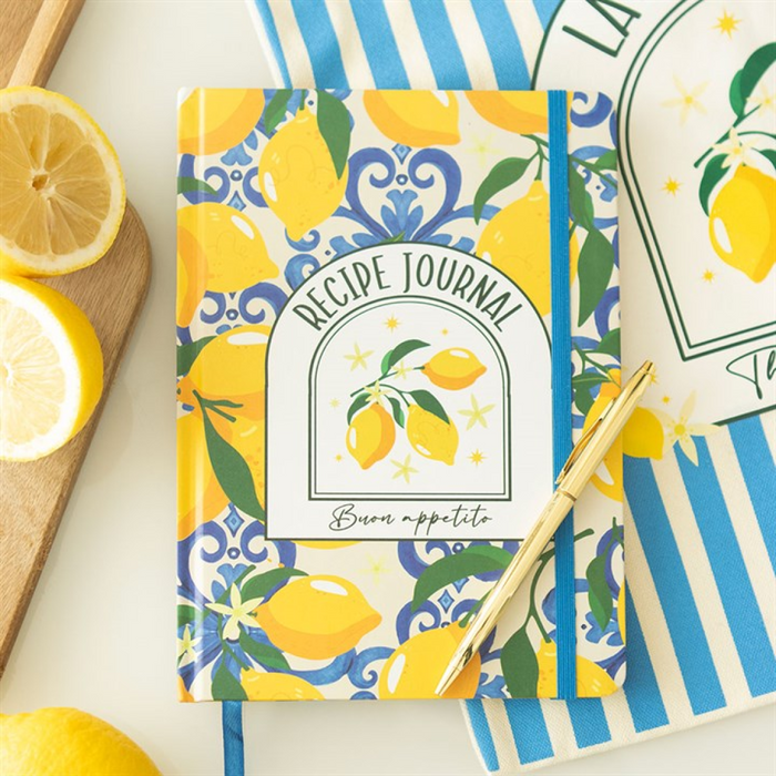 Italian Lemon Print A5 Recipe Journal 🇬🇧