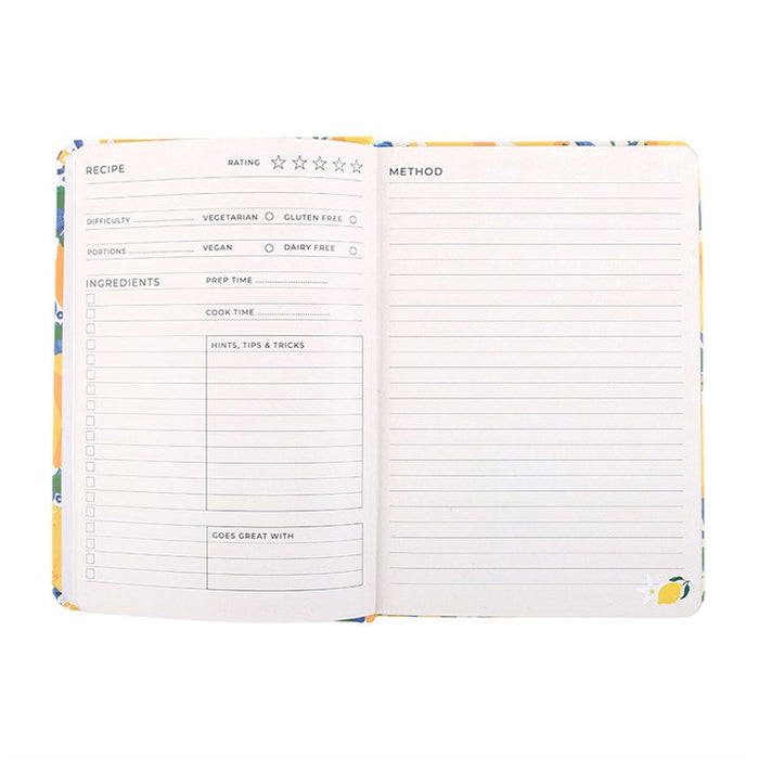 Italian Lemon Print A5 Recipe Journal 🇬🇧