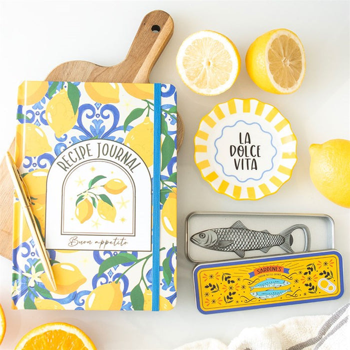 Italian Lemon Print A5 Recipe Journal 🇬🇧