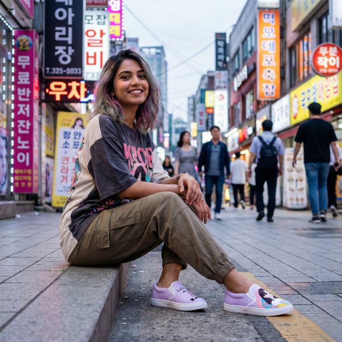 K - Pop Girl Slipons - The Quirky Naari