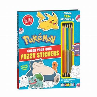 Klutz Pokemon Color Your Own Fuzzy Stickers