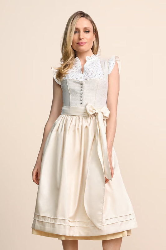Kruger Long Dirndl 2pcs. 70cm "Calantha" beige