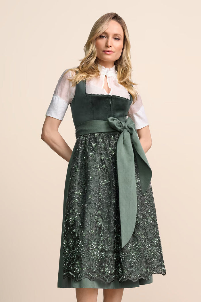 Kruger Long Dirndl 2pcs. 70cm "Elira" green
