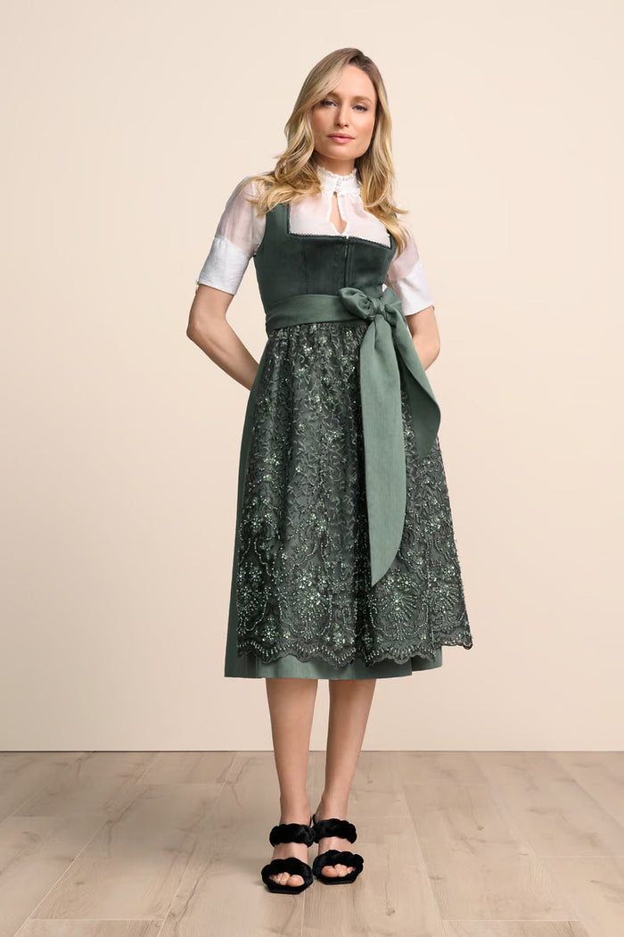 Kruger Long Dirndl 2pcs. 70cm "Elira" green