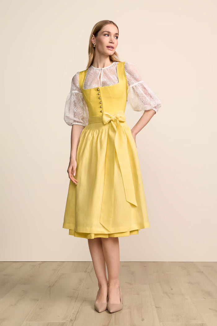 Kruger Long Dirndl 2pcs. 70cm "Friederike" yellow