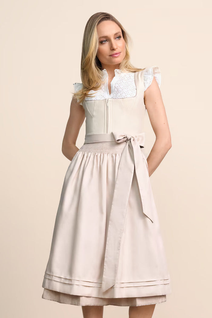 Kruger Long Dirndl 2pcs. 70cm "Lillemor" beige