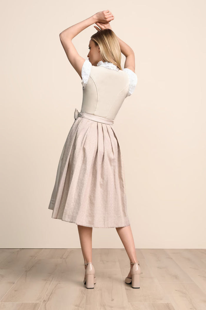 Kruger Long Dirndl 2pcs. 70cm "Lillemor" beige