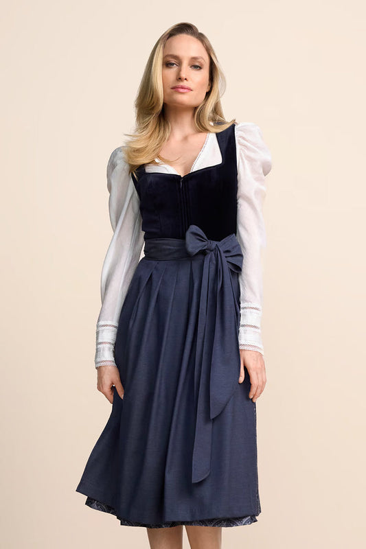 Kruger Long Dirndl 2pcs. 70cm "Violante" blue