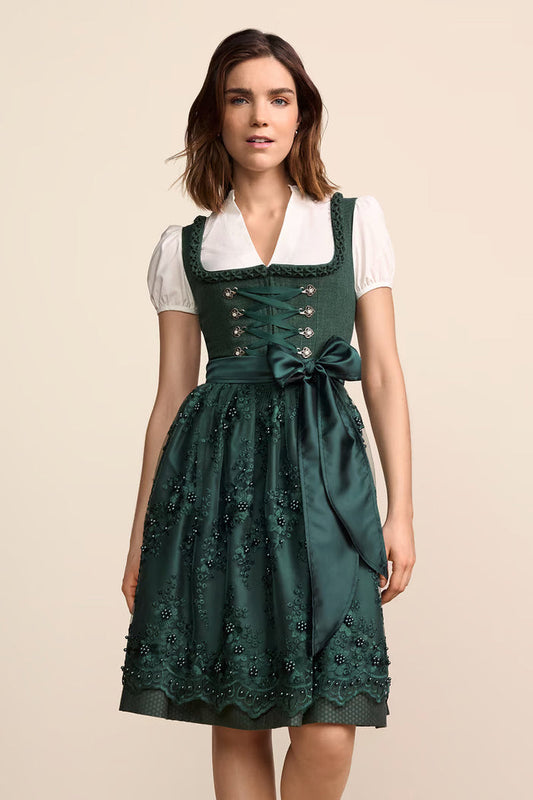 Kruger Midi Dirndl 2pcs. 60cm "Danuta" green