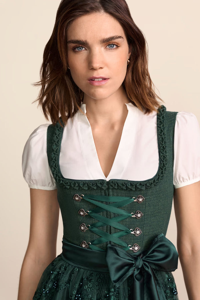 Kruger Midi Dirndl 2pcs. 60cm "Danuta" green