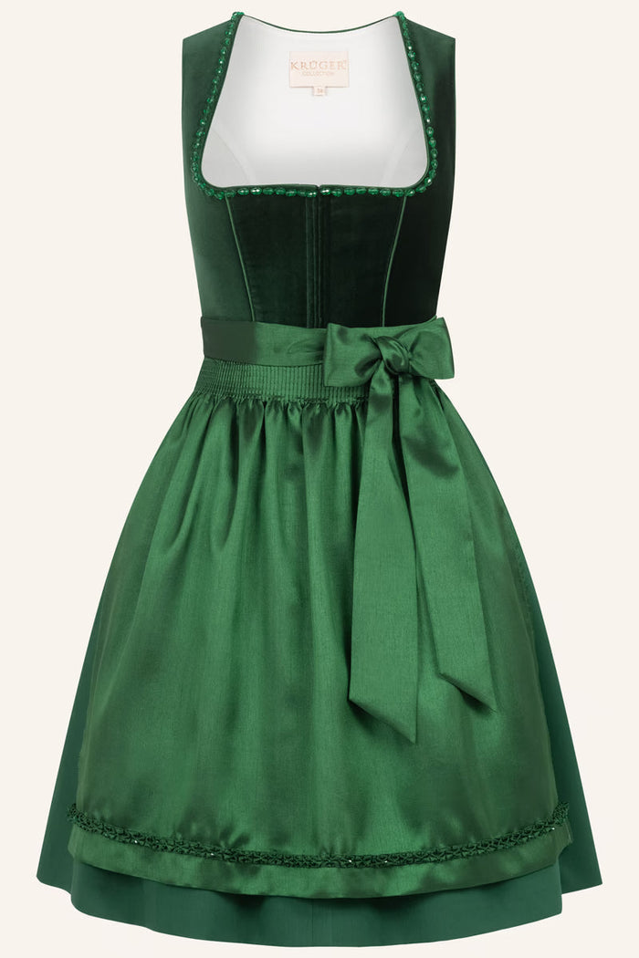 Kruger Midi Dirndl 2pcs. 60cm "Eryndra" green