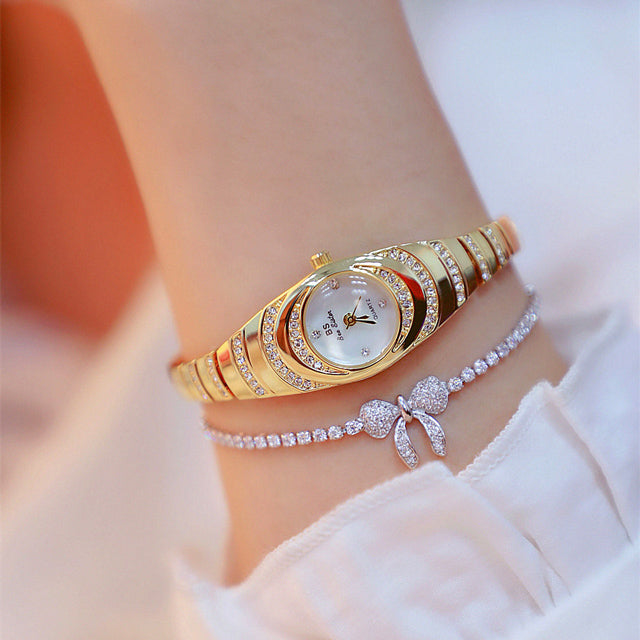 Ladies Gold Watch Diamond Wristwatch Female Fashion Bracelet Watches Women Full Diamond Watch 🇨🇳