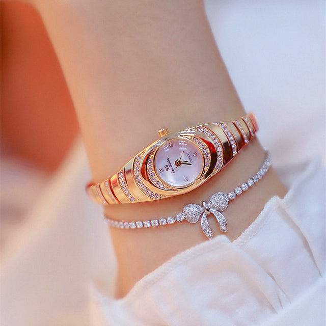 Ladies Gold Watch Diamond Wristwatch Female Fashion Bracelet Watches Women Full Diamond Watch 🇨🇳