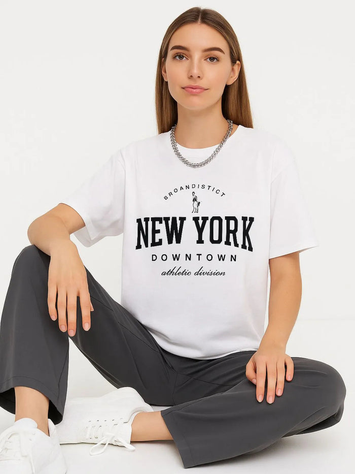 Ladies New York Down Town Oversized T Shirt 🇬🇧