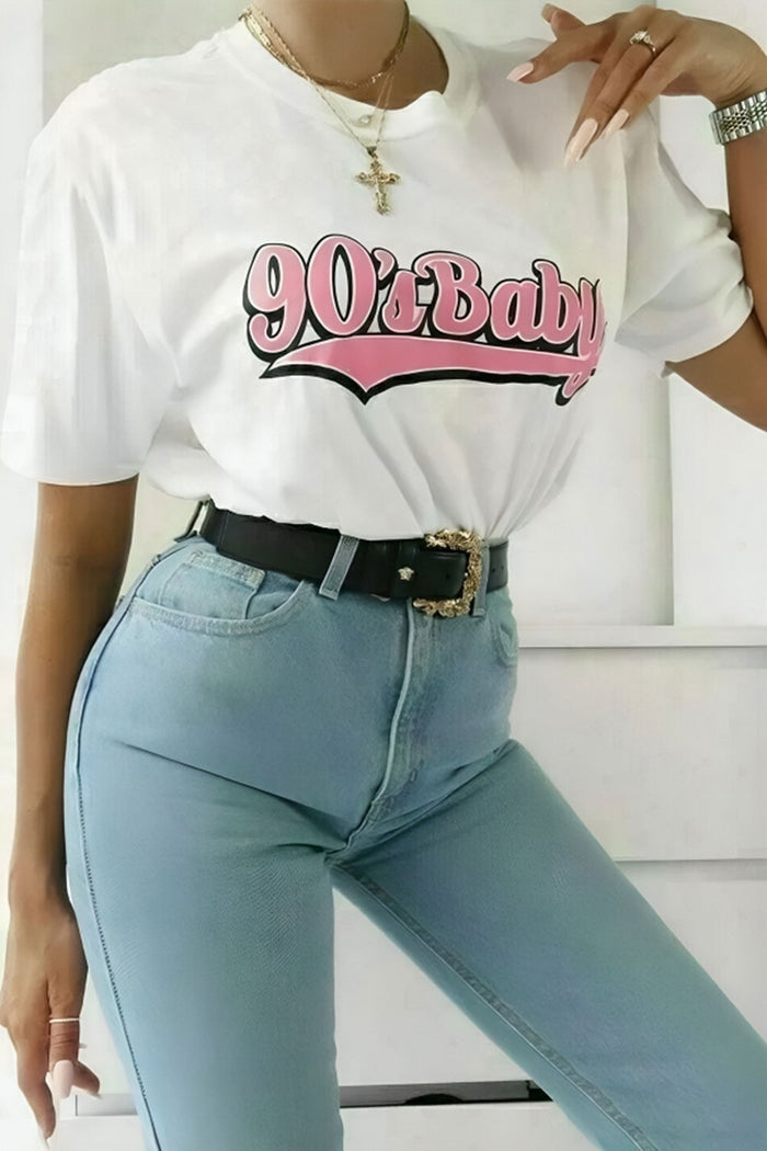 Ladies Oversized 90s Baby Short Sleeves T Shirt Top 🇬🇧
