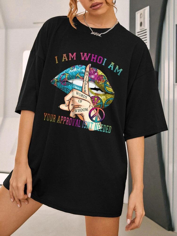 Ladies Oversized Whishper Words of Wisdom Short Sleeves T Shirt Top 🇬🇧