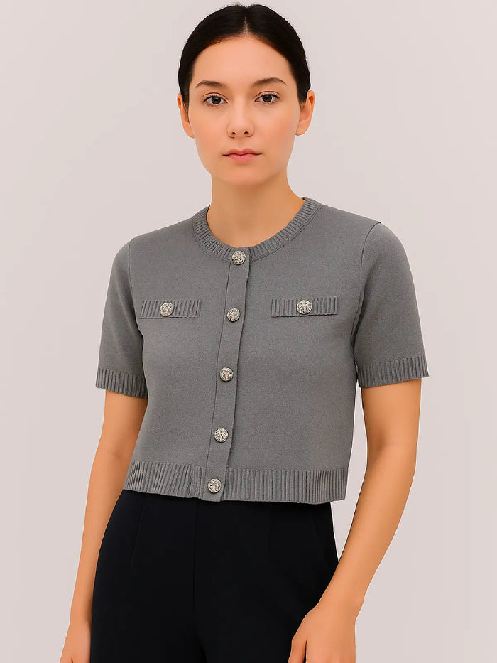 Ladies Short Sleeve Button Cardigan 🇬🇧