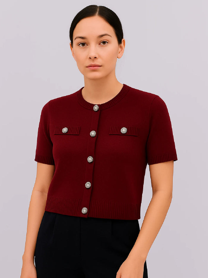 Ladies Short Sleeve Button Cardigan 🇬🇧