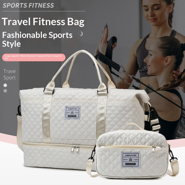 Large-Capacity Quilted Embroidered Thread Handle Crossbody Storage Travel Bag 🇨🇳