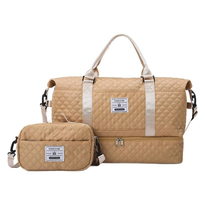 Large-Capacity Quilted Embroidered Thread Handle Crossbody Storage Travel Bag 🇨🇳