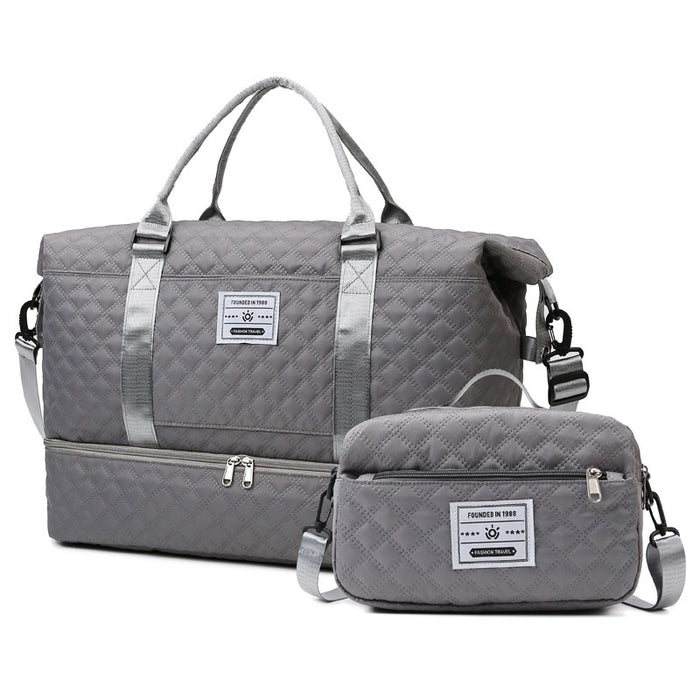 Large-Capacity Quilted Embroidered Thread Handle Crossbody Storage Travel Bag 🇨🇳