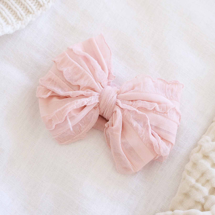 Large Ruffle Knit Bow | Lotus