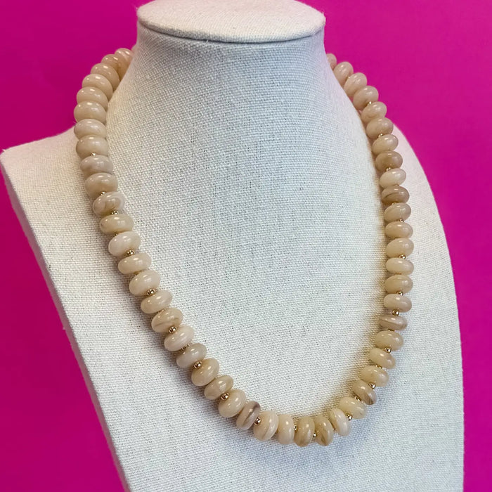 Layering Bead Necklace - Tan