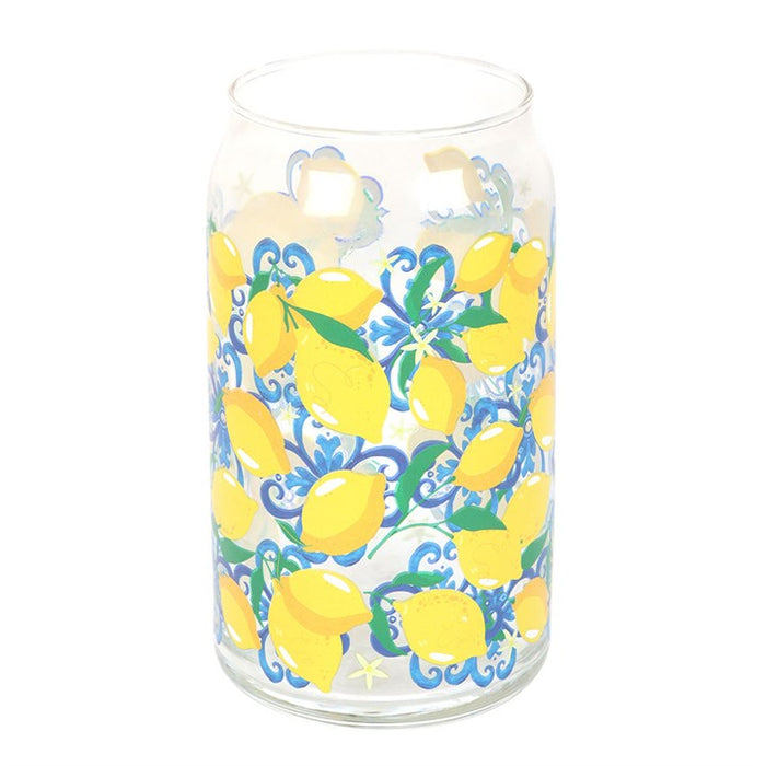 Lemon Print Can Glass 🇬🇧