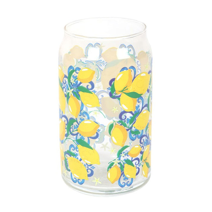 Lemon Print Can Glass 🇬🇧
