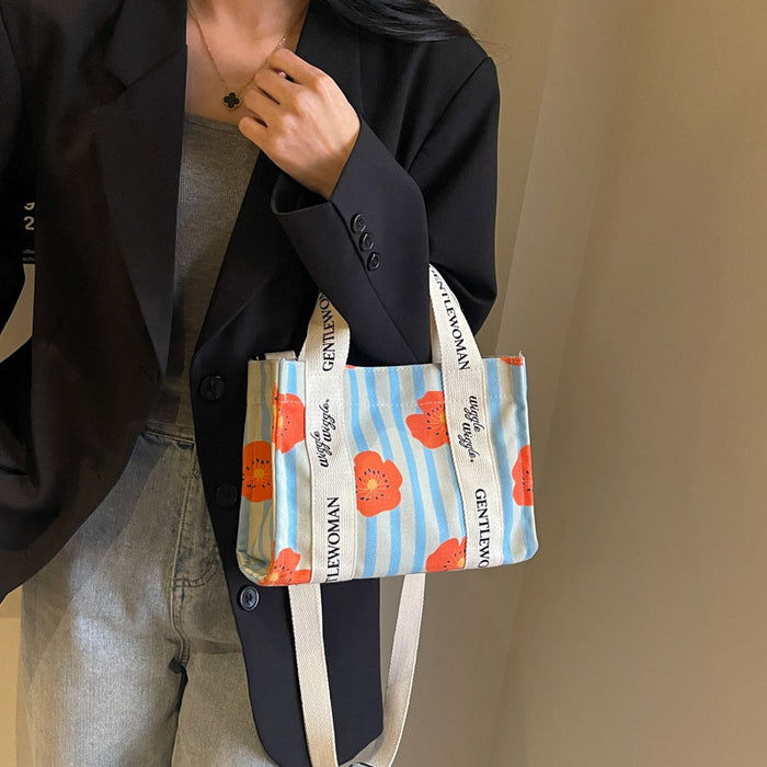Letter Printed Canvas Bag Large Capacity Crossbody Ladies 🇨🇳
