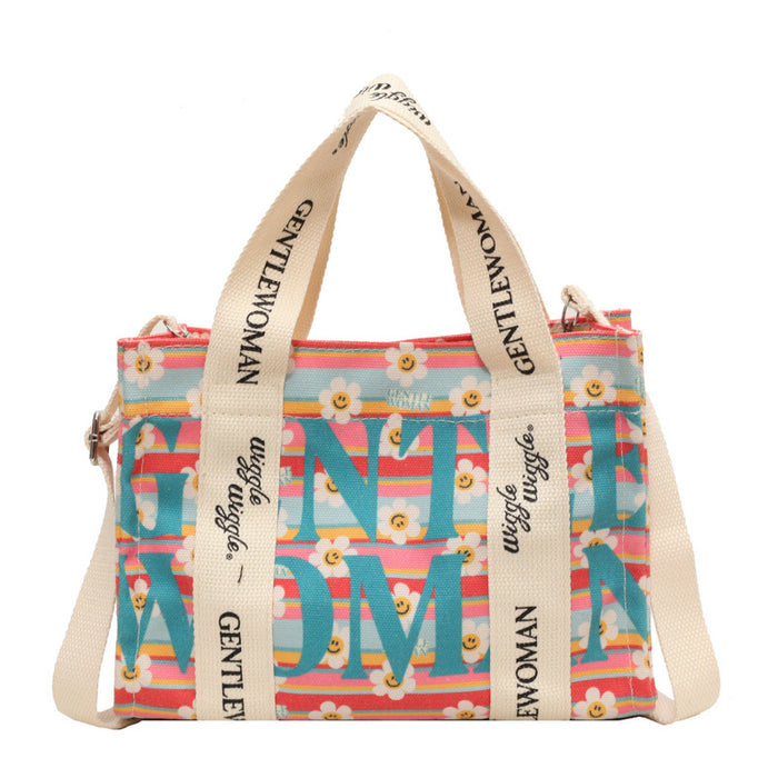 Letter Printed Canvas Bag Large Capacity Crossbody Ladies 🇨🇳