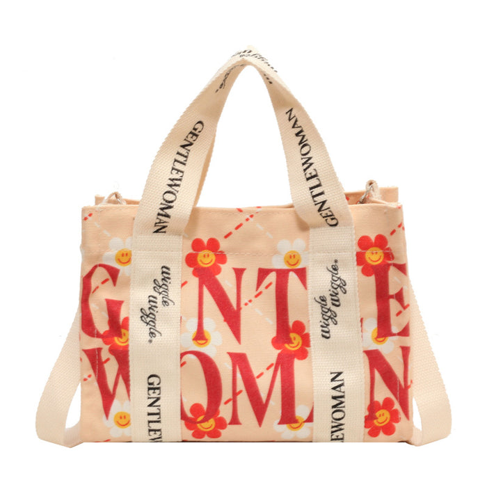 Letter Printed Canvas Bag Large Capacity Crossbody Ladies 🇨🇳