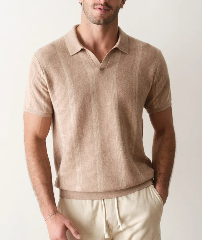 Liam Sweater Polo Driftwood Stripe