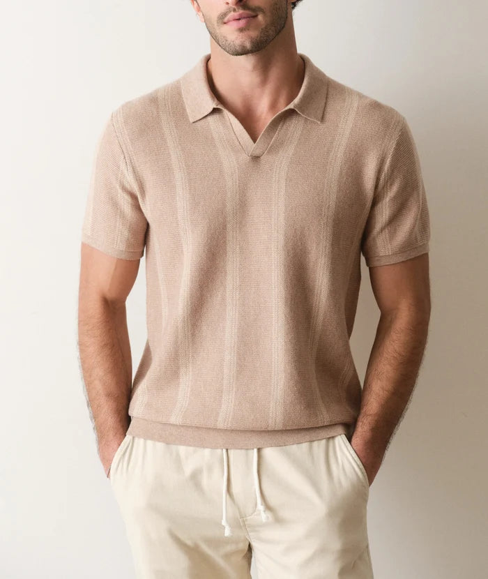 Liam Sweater Polo Driftwood Stripe