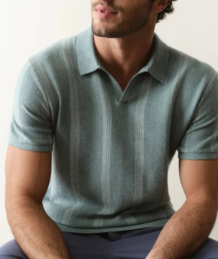 Liam Sweater Polo Topaz Stripe