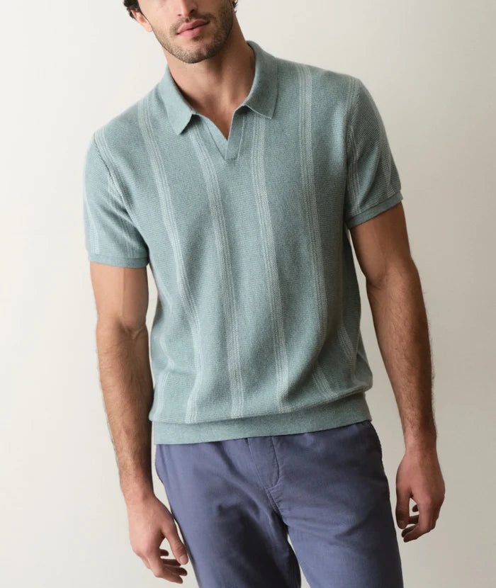 Liam Sweater Polo Topaz Stripe