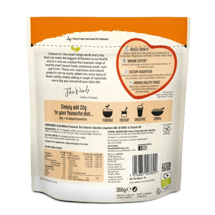 Linwoods Flaxseed, Biocultures & Vitamin D 360g