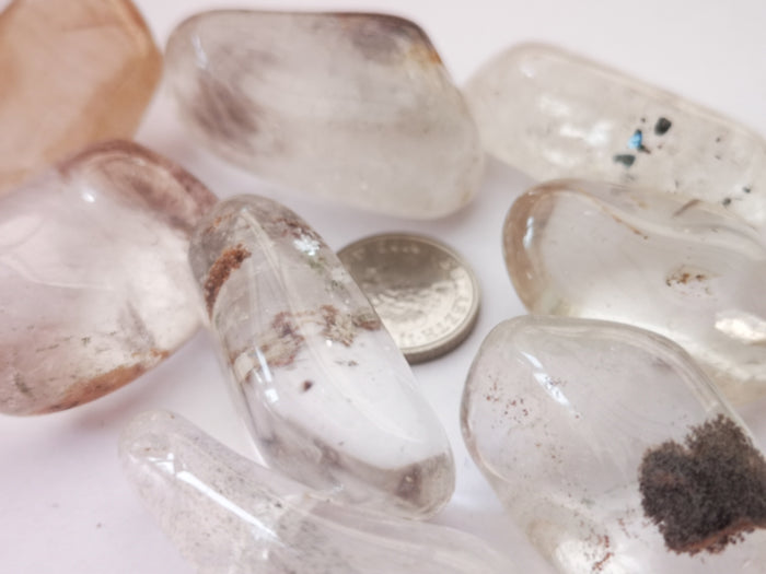 Earthstore® Lodolite - Tumblestone QUARTZ with Inclusions (AA Grade aka Phantom or Golden Quartz)