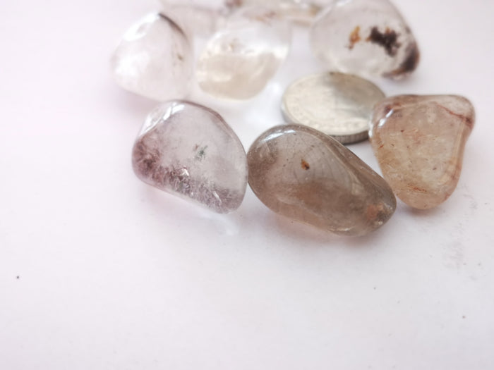 Earthstore® Lodolite - Tumblestone QUARTZ with Inclusions (AA Grade aka Phantom or Golden Quartz)
