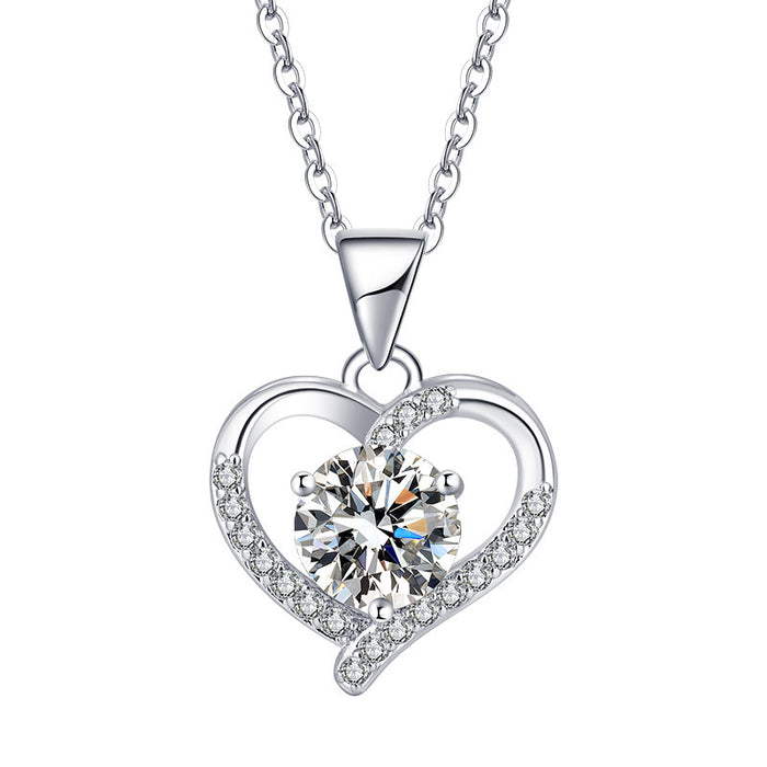 Love Design Silver Necklace Earrings Ring Suit Women 🇨🇳