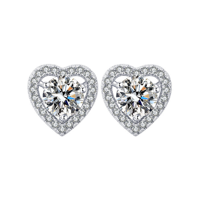 Love Design Silver Necklace Earrings Ring Suit Women 🇨🇳