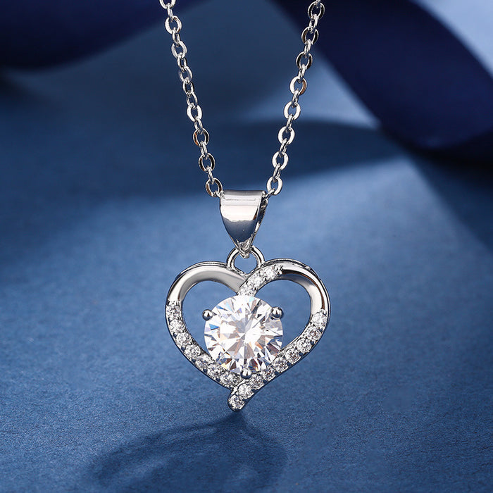 Love Design Silver Necklace Earrings Ring Suit Women 🇨🇳
