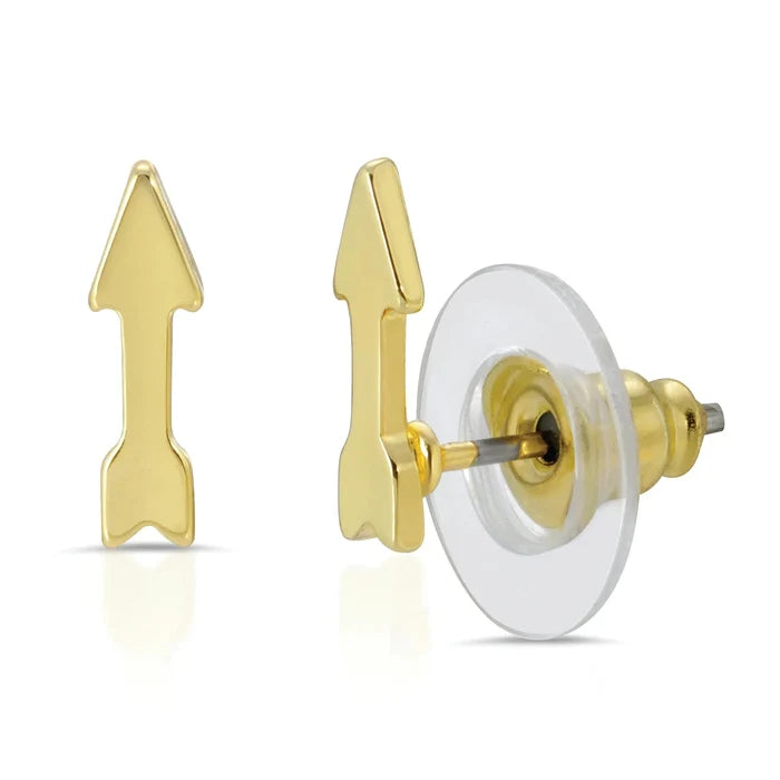 Lucky Feather Positive Directions - Gold Arrow Earrings