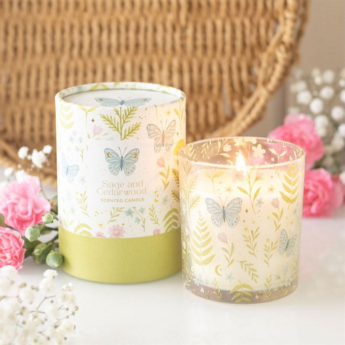 Luna Bloom Butterfly Sage and Cedarwood Candle 🇬🇧