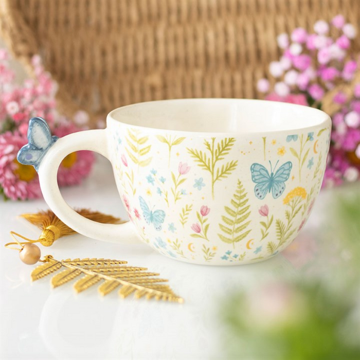 Luna Bloom Floral Print Mug with Butterfly 🇬🇧