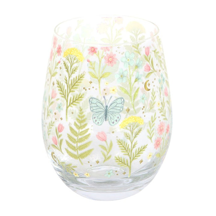 Luna Bloom Floral Print Stemless Glass 🇬🇧