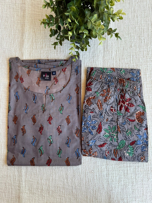 M size printed Co-ord Night suit