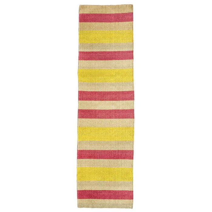 The Basket Room Makali Woven Sisal Floor Runner - Pink & Yellow - Waha Lifestyle