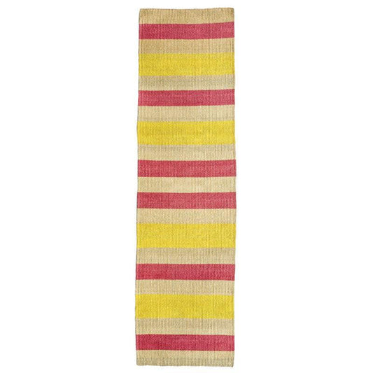 The Basket Room Makali Woven Sisal Floor Runner - Pink & Yellow - Waha Lifestyle